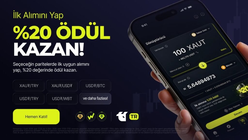 WhiteBIT TR’den Yeni Kullanıcılara Özel: İlk İşlemde Ödül Fırsatı